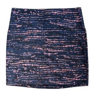 BCBGeneration Abstract Printed Mini Skirt, Medium, Blue Pink Black